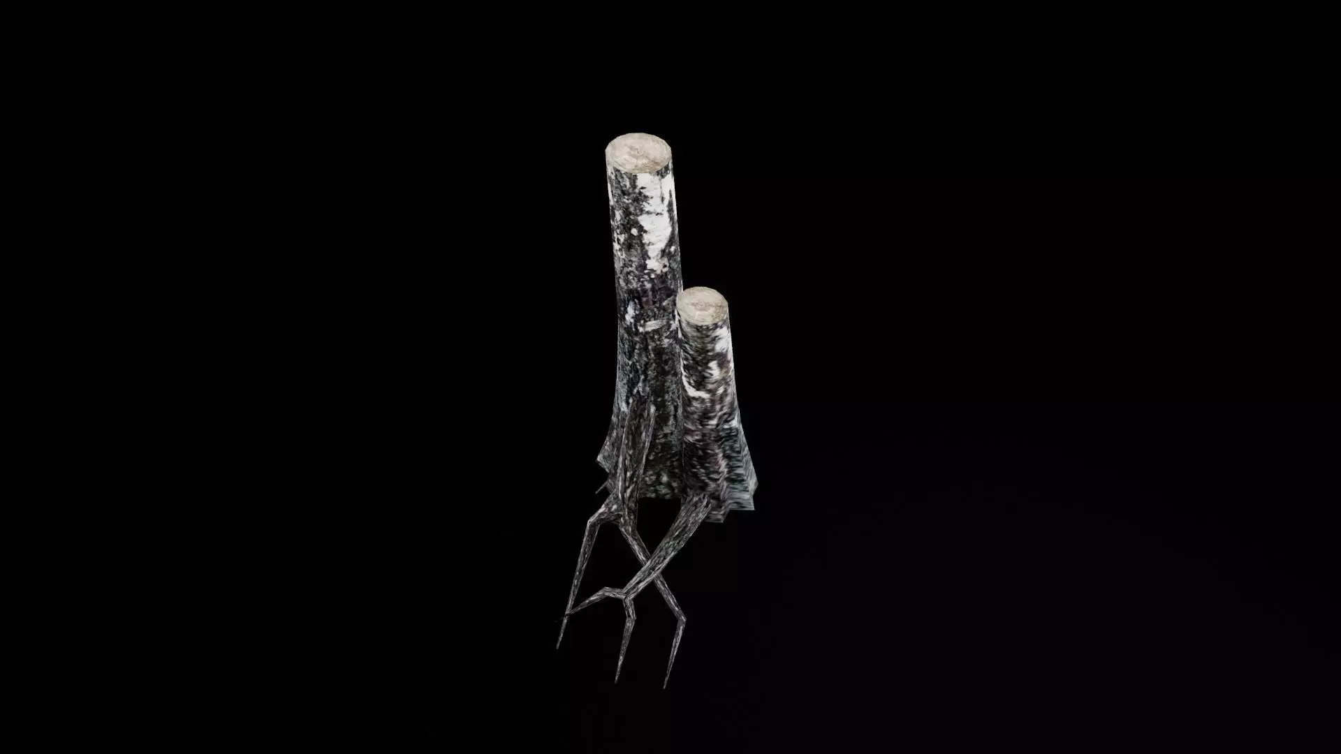 Dead Tree Low-poly 3D model_0