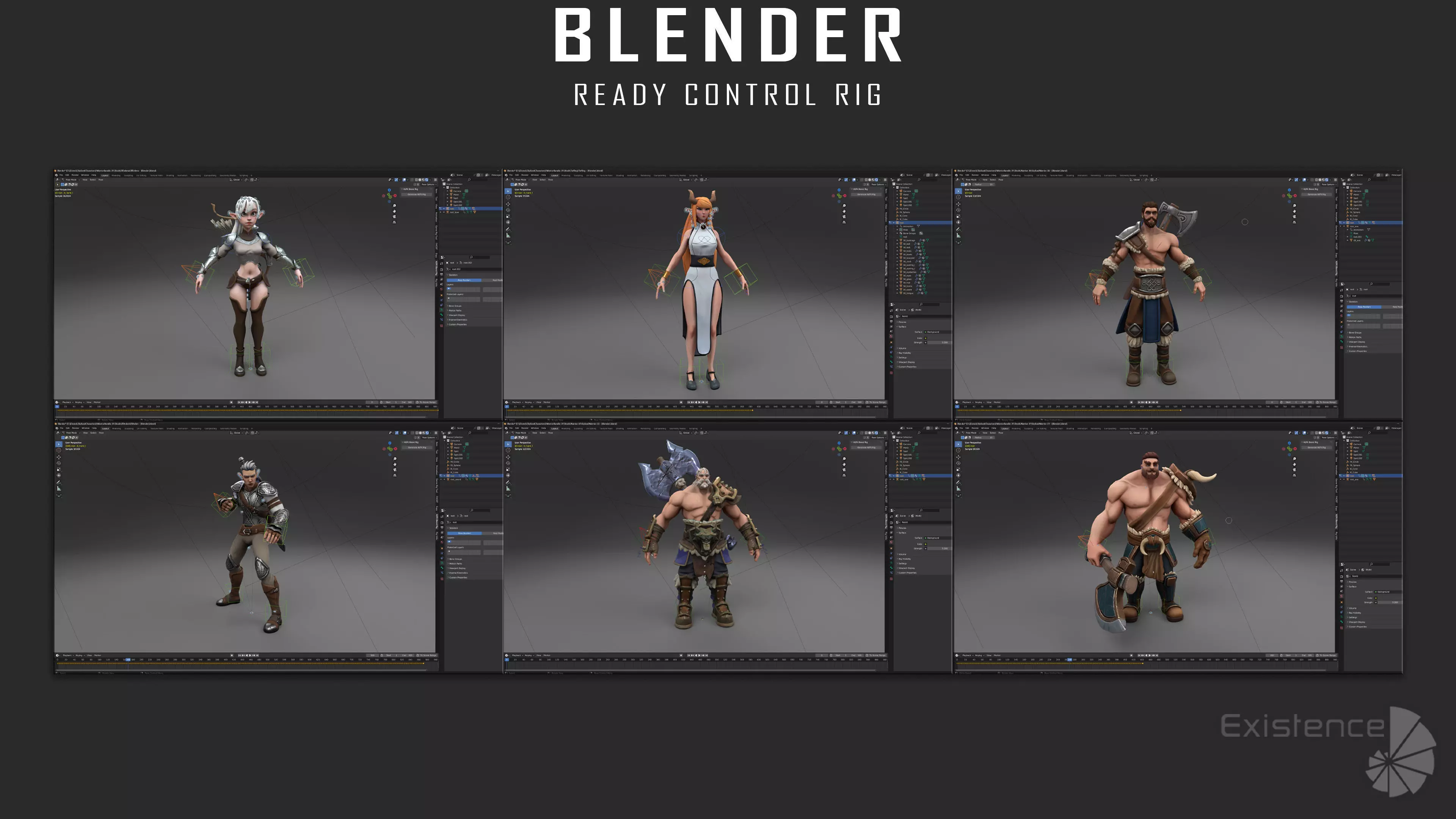 Pack 2 and 3 - Stylized Characters Warriors - 74 Low-poly 3D model_7