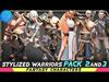 Pack 2 and 3 - Stylized Characters Warriors - 74 Low-poly 3D model_1