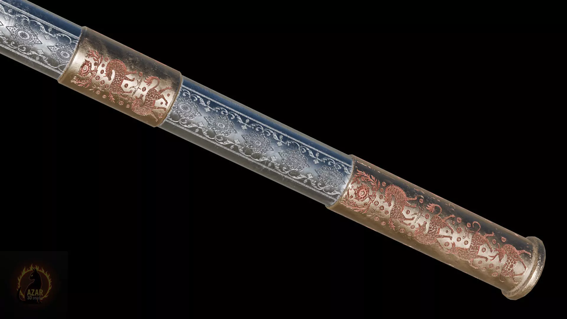 Mace001 Medieval Mace 3D Model  Game-Ready PBR Weapon Low-poly 3D model_5