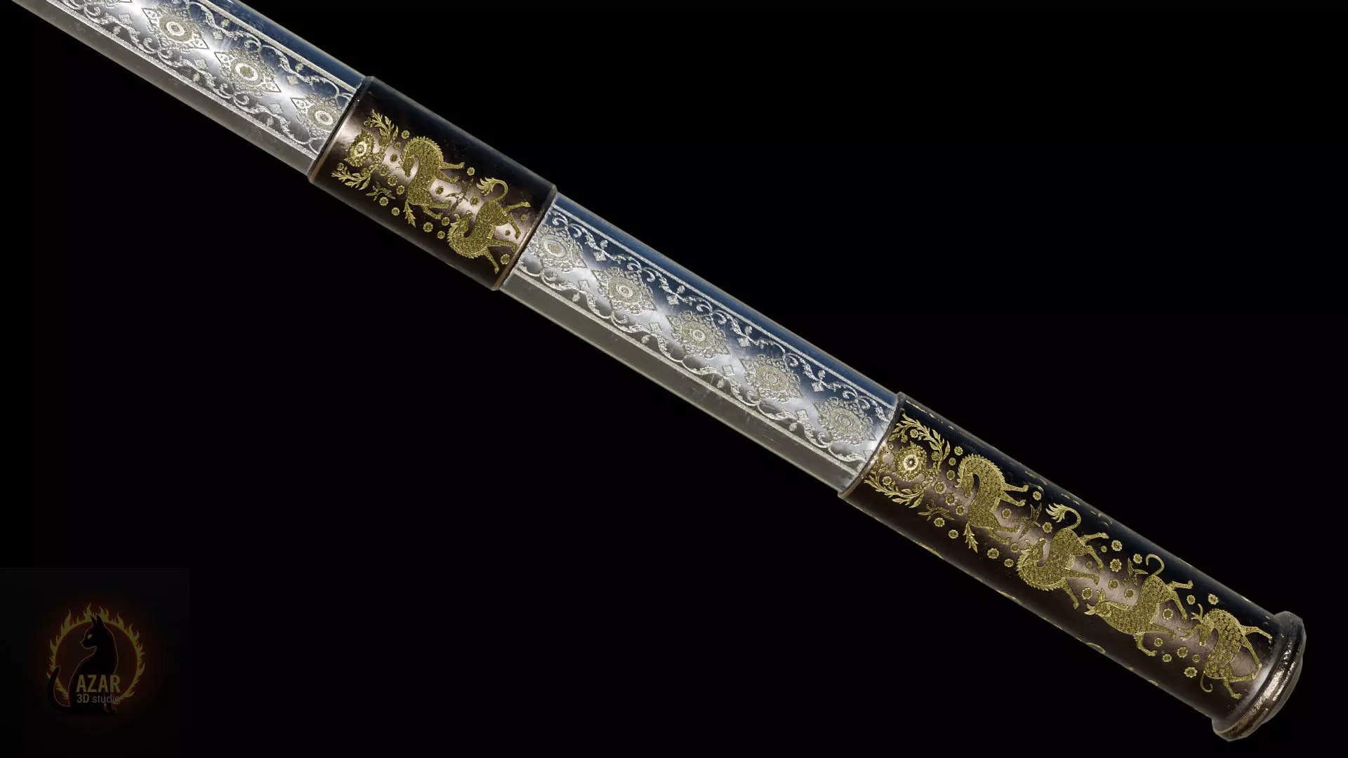 Mace001 Medieval Mace 3D Model  Game-Ready PBR Weapon Low-poly 3D model_7