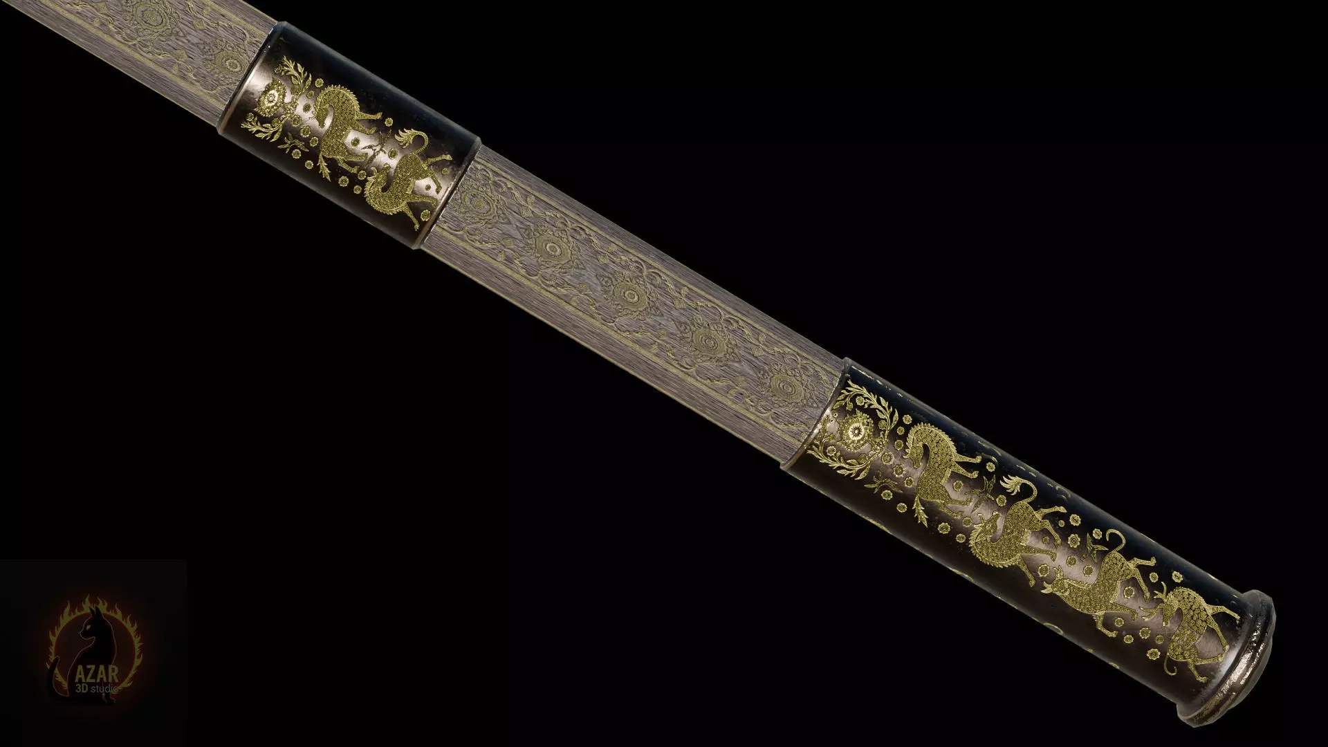 Mace001 Medieval Mace 3D Model  Game-Ready PBR Weapon Low-poly 3D model_14