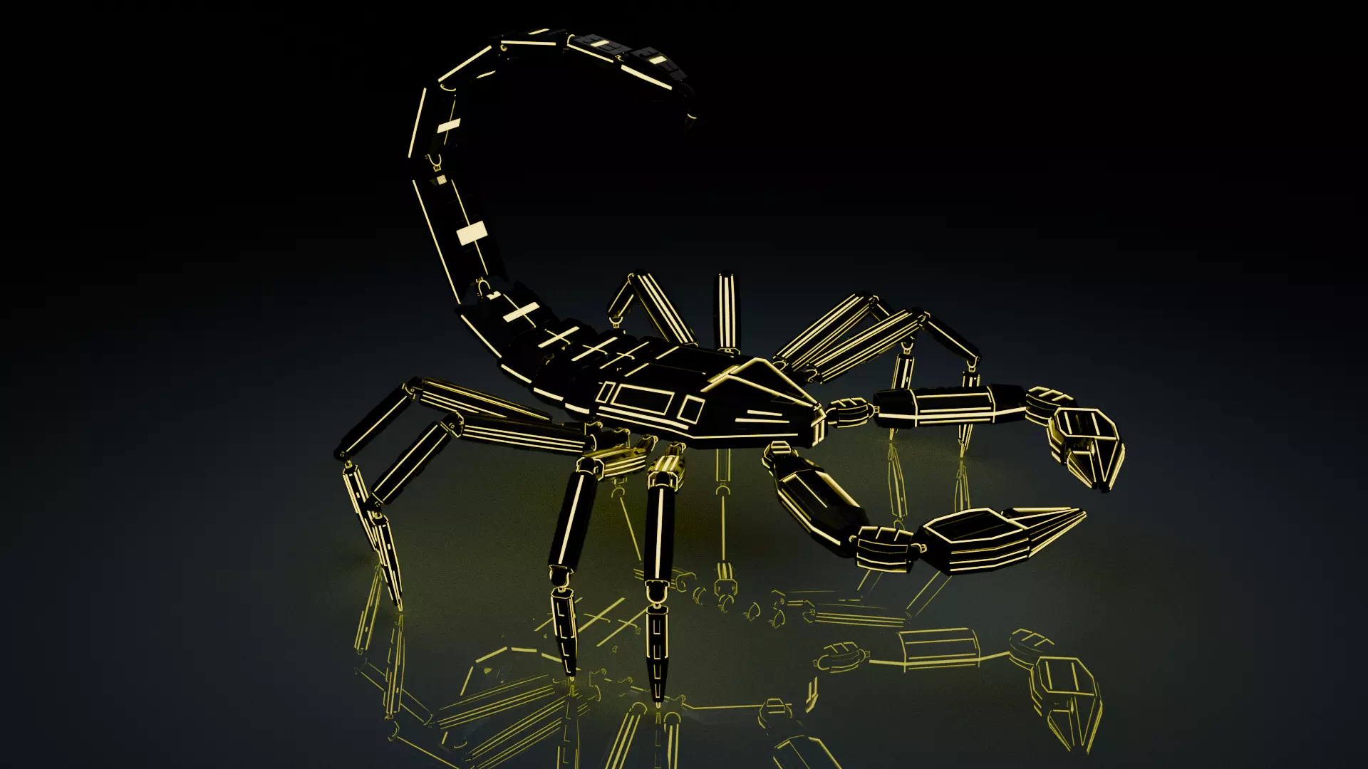Sci fi robot scorpion Low-poly 3D model_2
