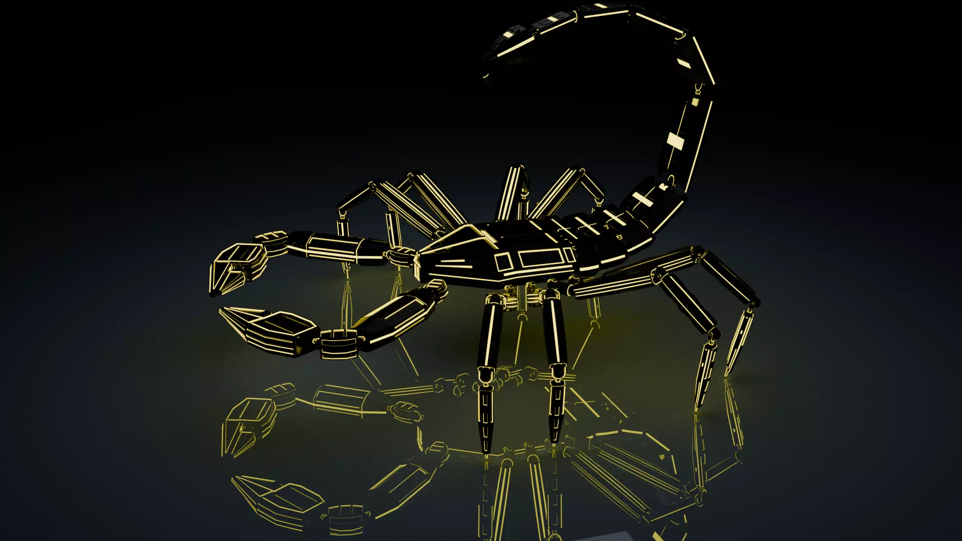 Sci fi robot scorpion Low-poly 3D model_3