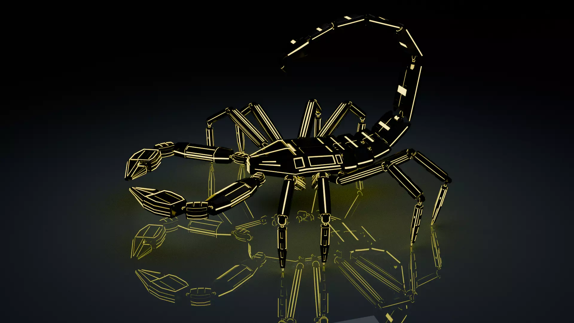 Sci fi robot scorpion Low-poly 3D model_4