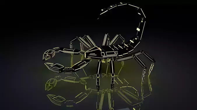 Sci fi robot scorpion Low-poly 3D model