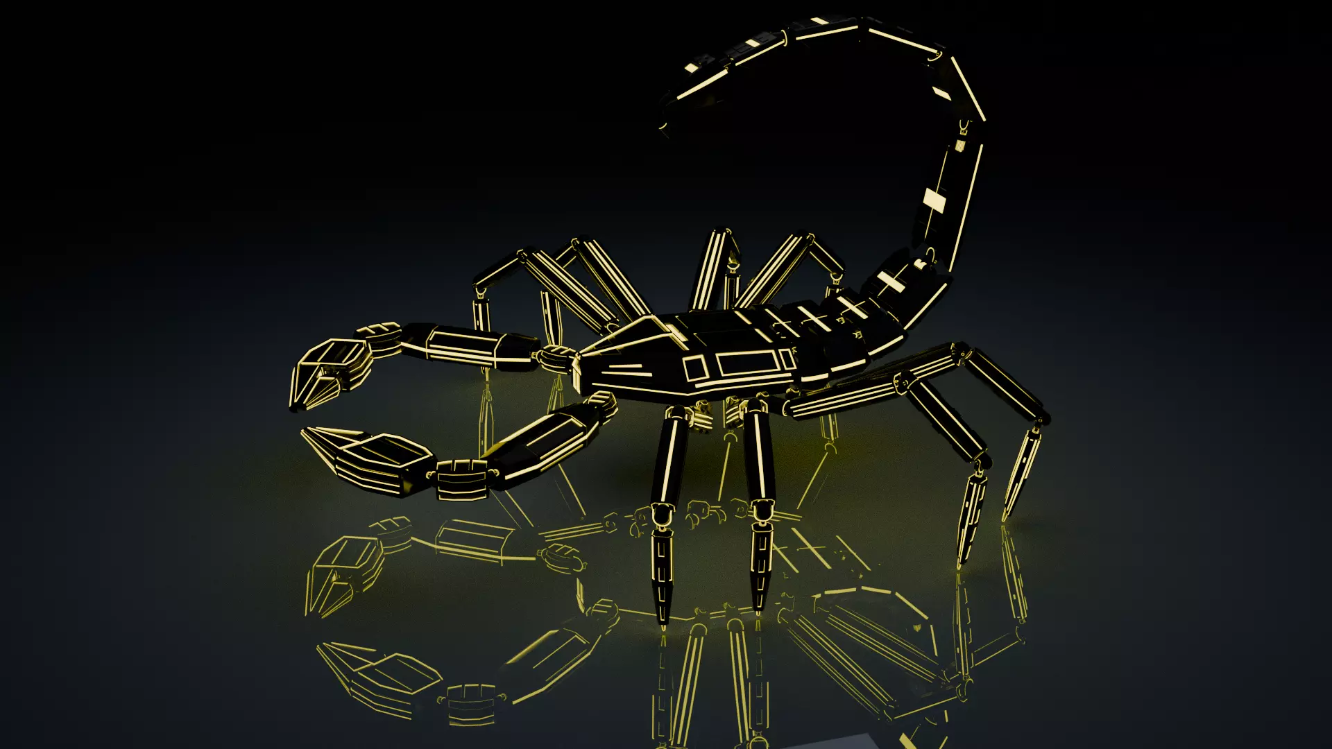 Sci fi robot scorpion Low-poly 3D model_0