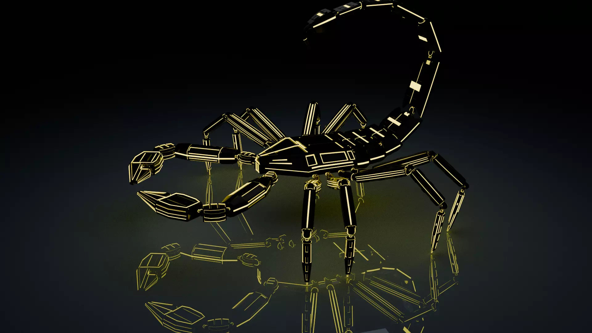 Sci fi robot scorpion Low-poly 3D model_6