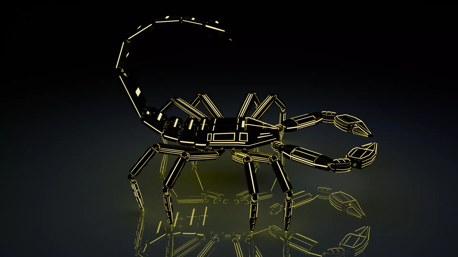 Sci fi robot scorpion Low-poly 3D model_1