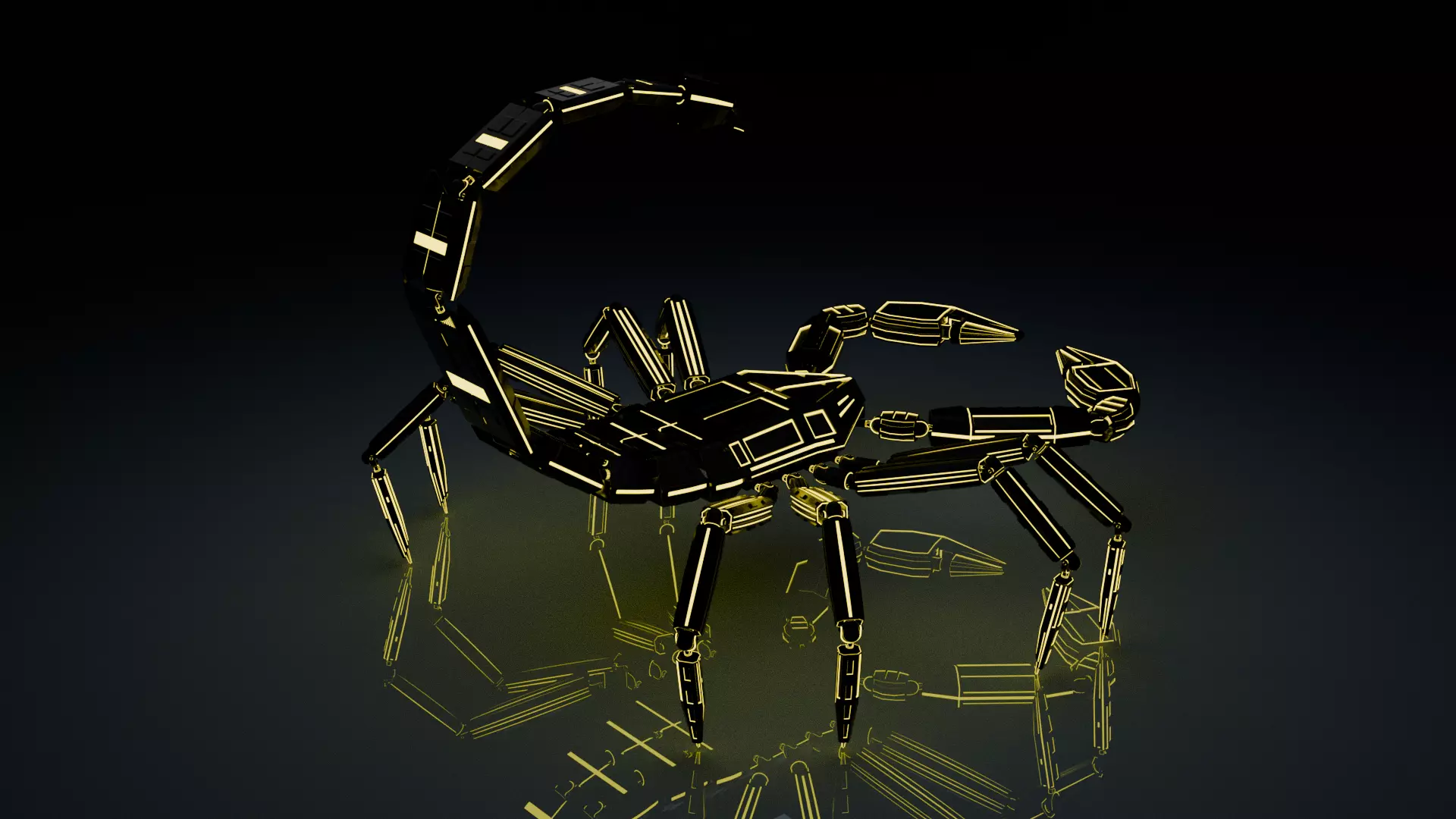 Sci fi robot scorpion Low-poly 3D model_5