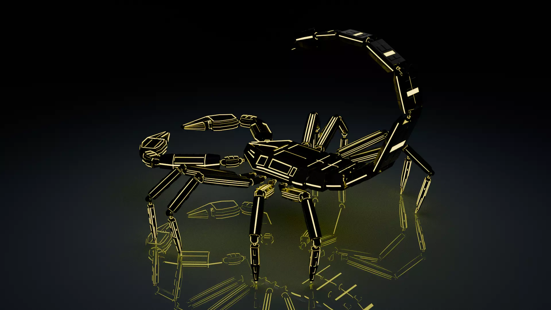 Sci fi robot scorpion Low-poly 3D model_7