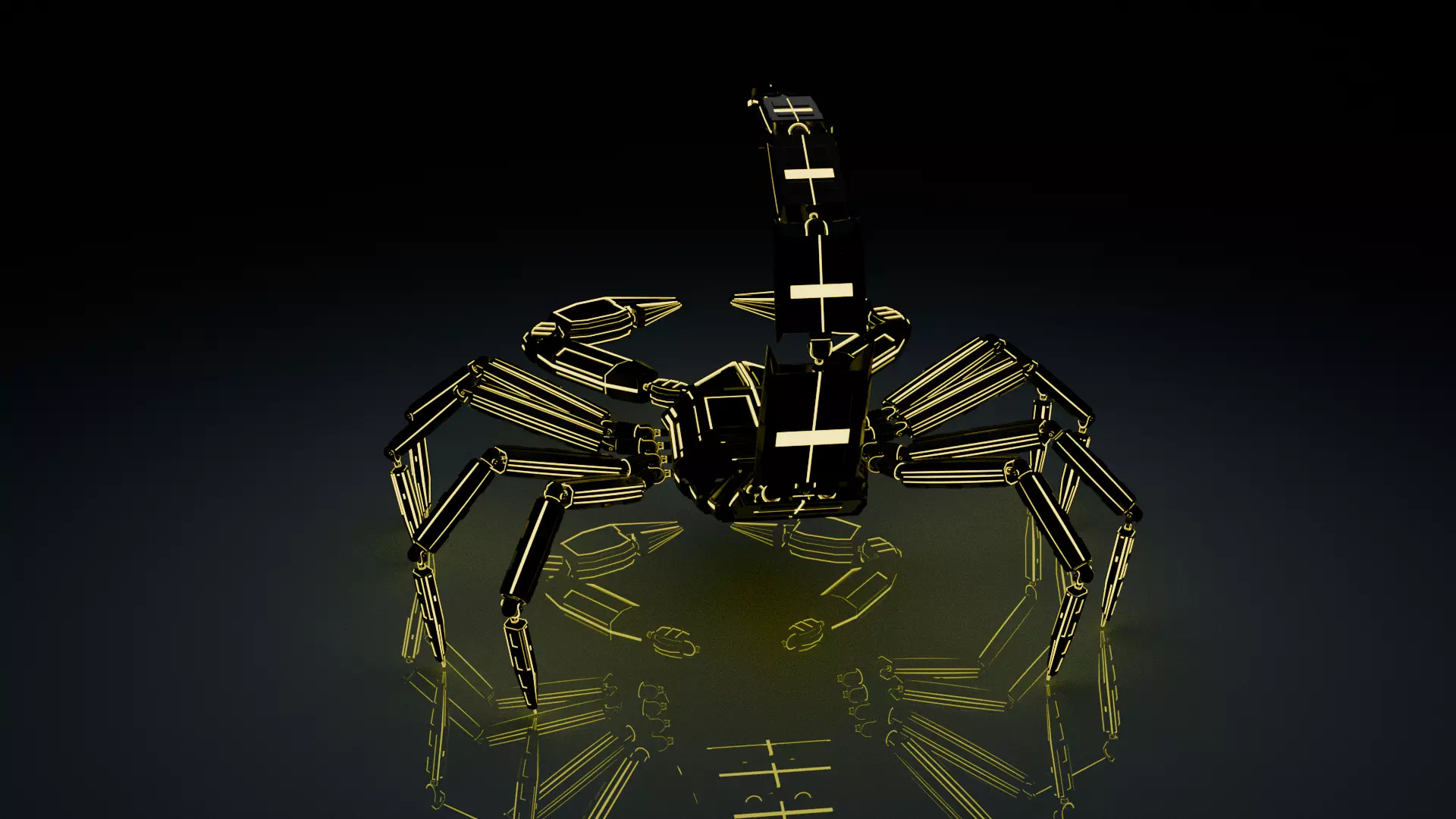 Sci fi robot scorpion Low-poly 3D model_8