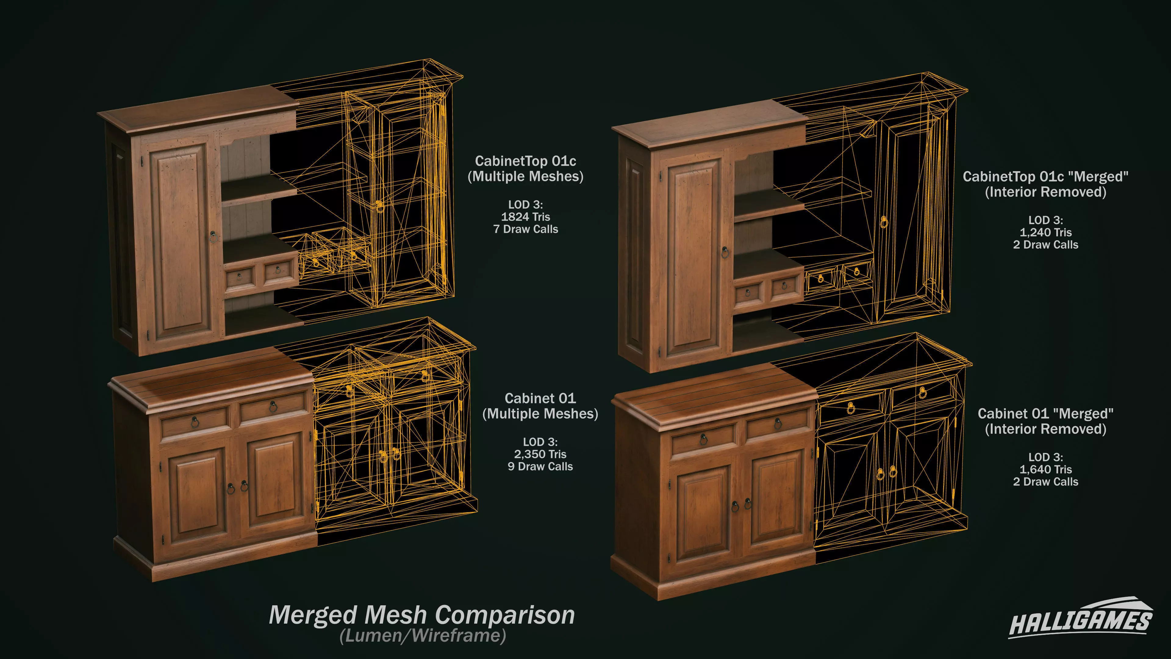 Rustic Furniture Pack Low-poly 3D model_18