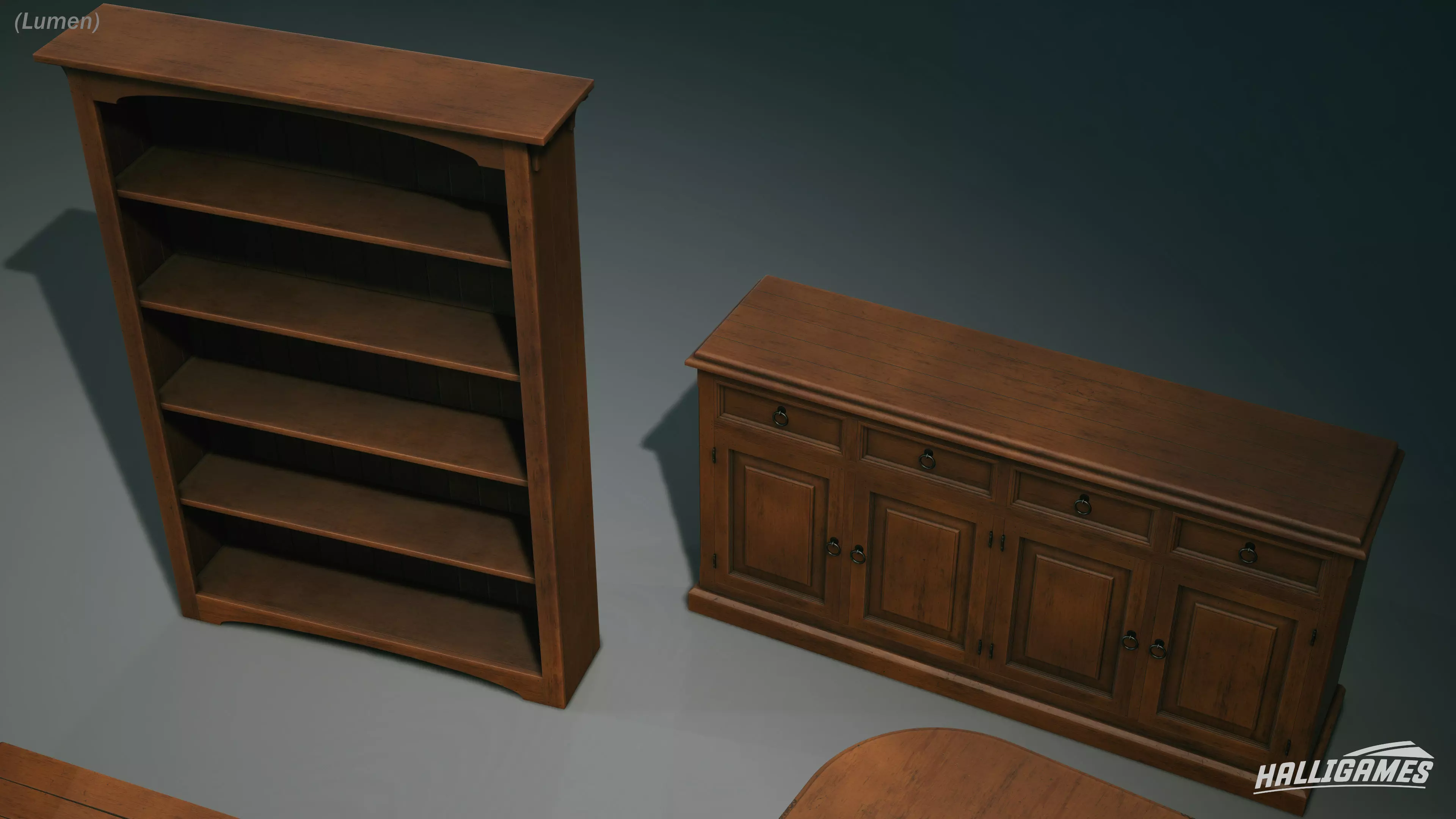 Rustic Furniture Pack Low-poly 3D model_8