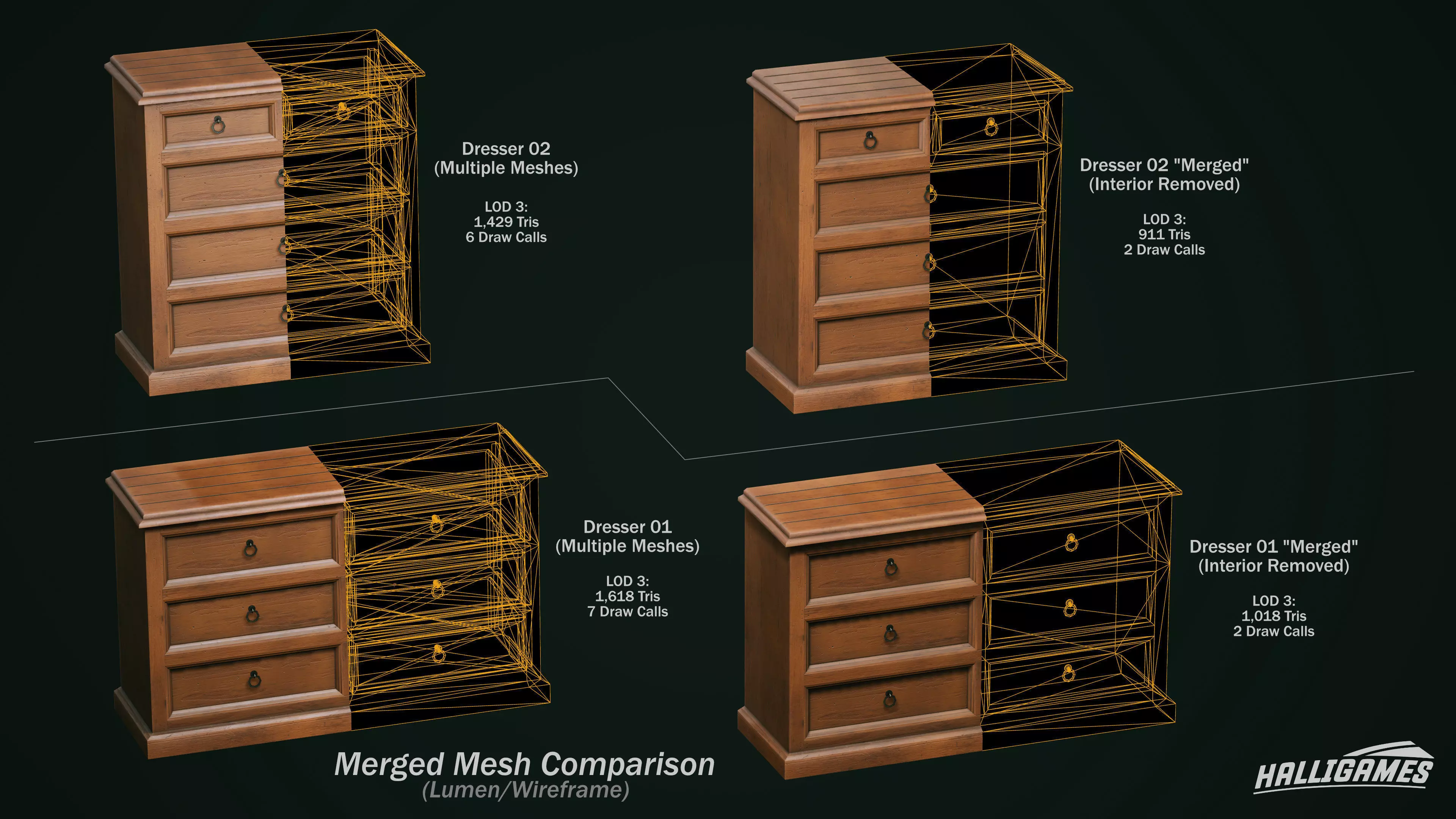 Rustic Furniture Pack Low-poly 3D model_19