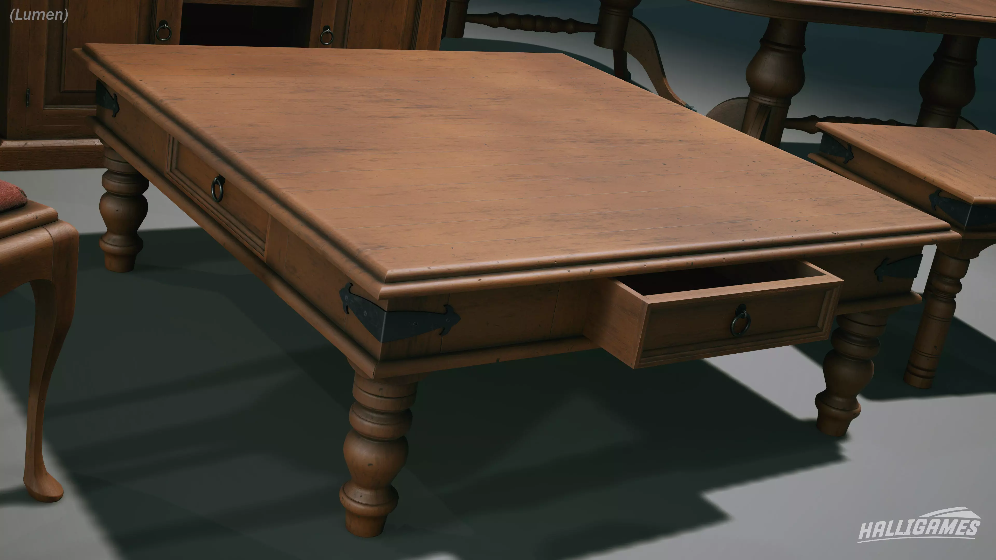 Rustic Furniture Pack Low-poly 3D model_6