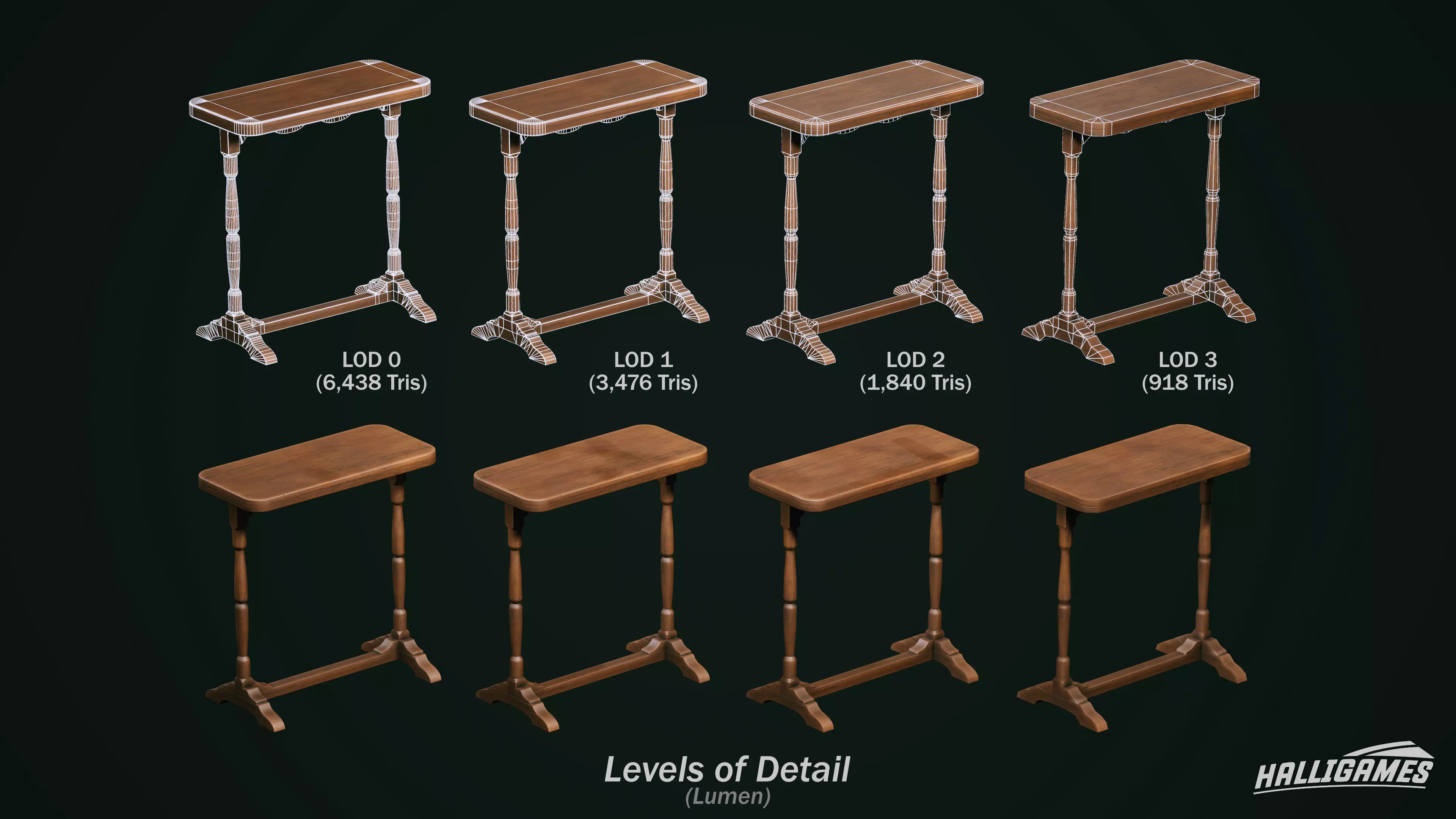 Rustic Furniture Pack Low-poly 3D model_17