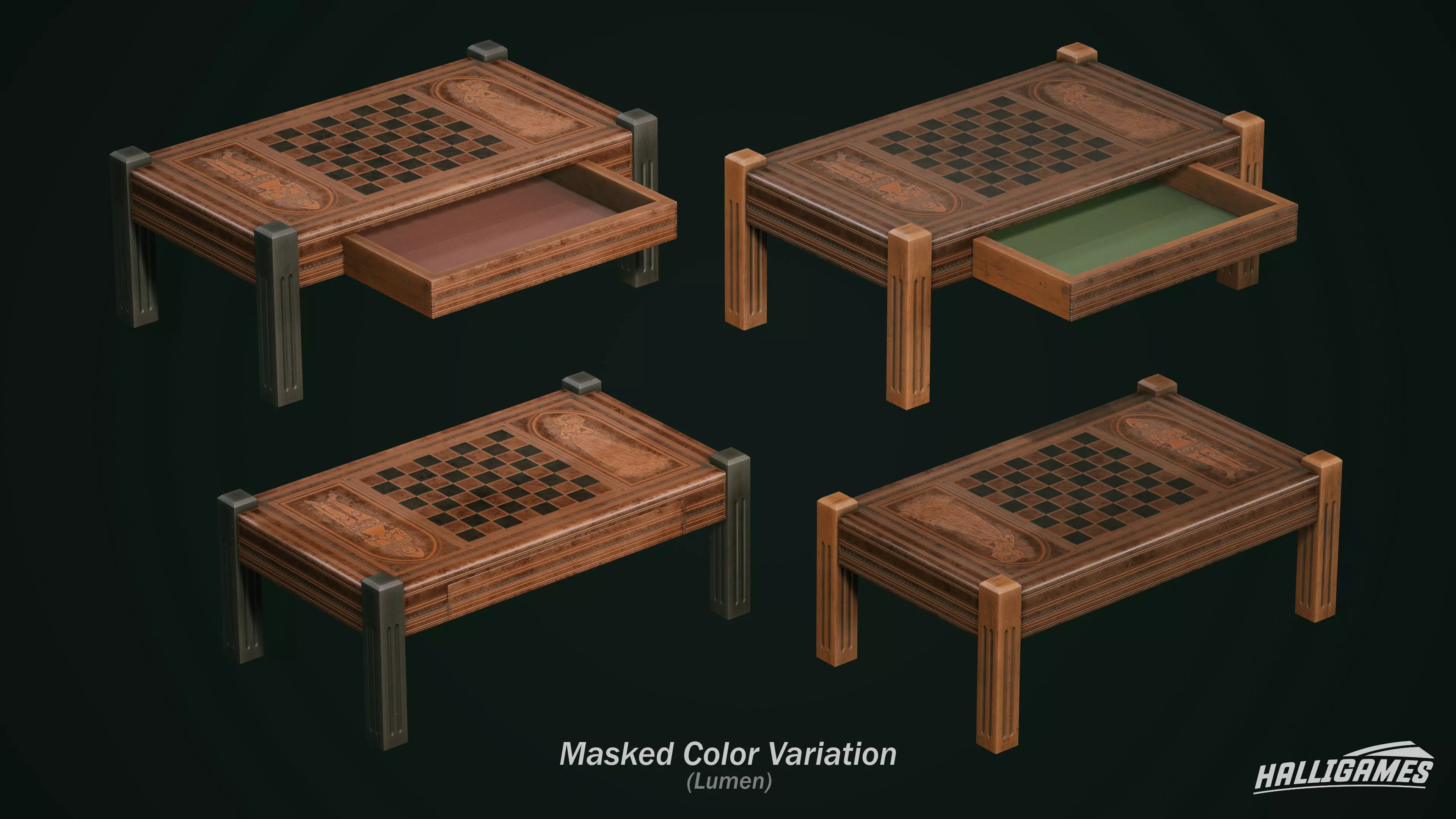 Rustic Furniture Pack Low-poly 3D model_14