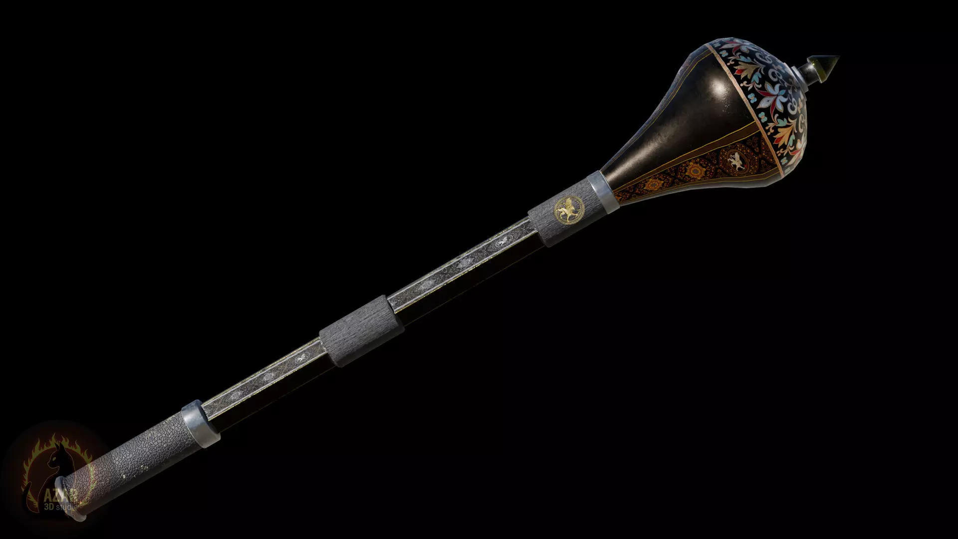 Mace002 Medieval Mace 3D Model Game-Ready PBR Weapon Low-poly 3D model_4