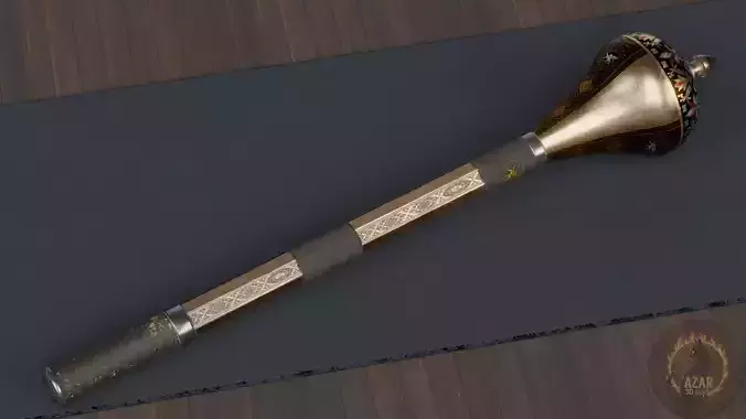 Mace002  Medieval Mace 3D Model  Game-Ready PBR Weapon