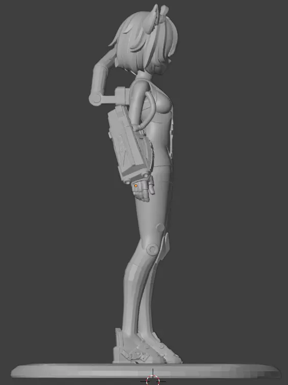 Robot Cat  Girl Figure STL  3D Printable Model for Collectors 3D print model_1