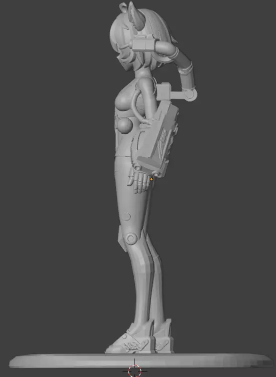 Robot Cat  Girl Figure STL  3D Printable Model for Collectors 3D print model_3