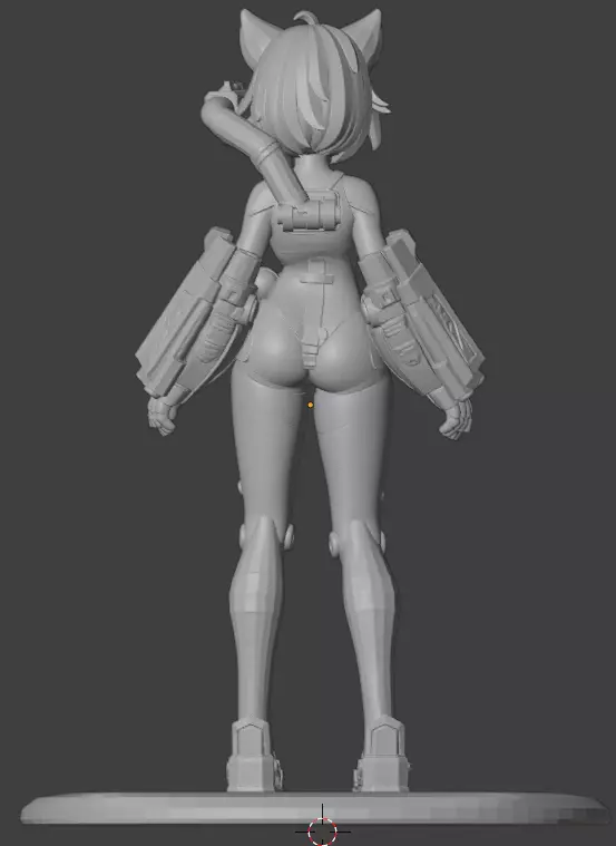 Robot Cat  Girl Figure STL  3D Printable Model for Collectors 3D print model_2