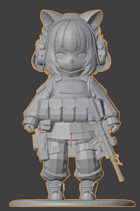 Anime Girl gum Figure STL 3D Printable Model for Collectors 3D print model