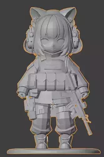 Anime Girl gum Figure STL 3D Printable Model for Collectors