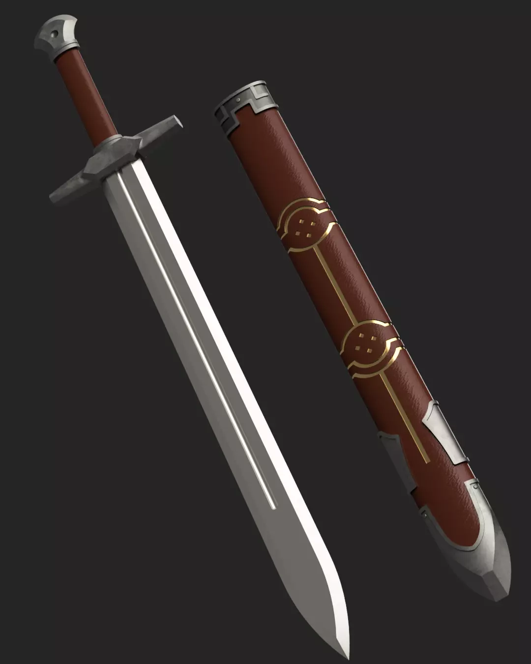 The Legend of Zelda Twilight Princess - Ordon Sword and Scabbard 3D print model_0