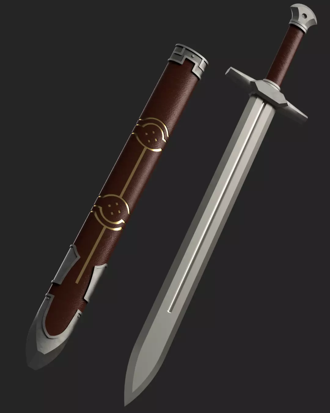 The Legend of Zelda Twilight Princess - Ordon Sword and Scabbard 3D print model_1