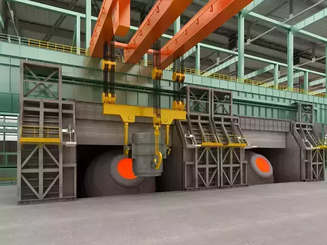 Steel plant furnace 3D model