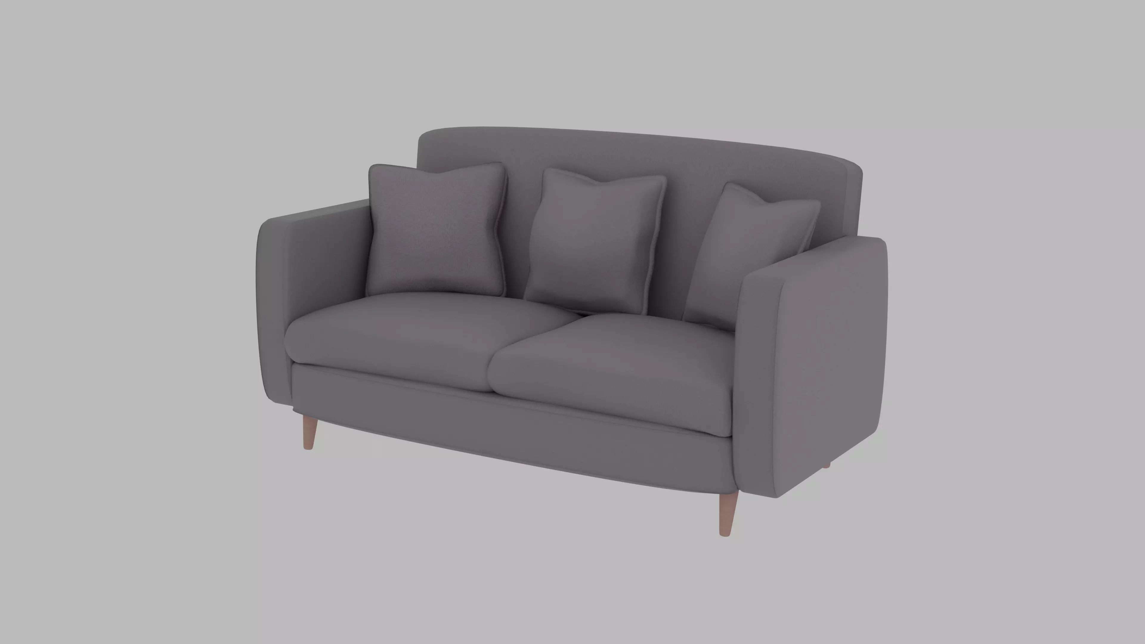 Modern Luxury Sofa with Cushions Low-poly 3D model_1