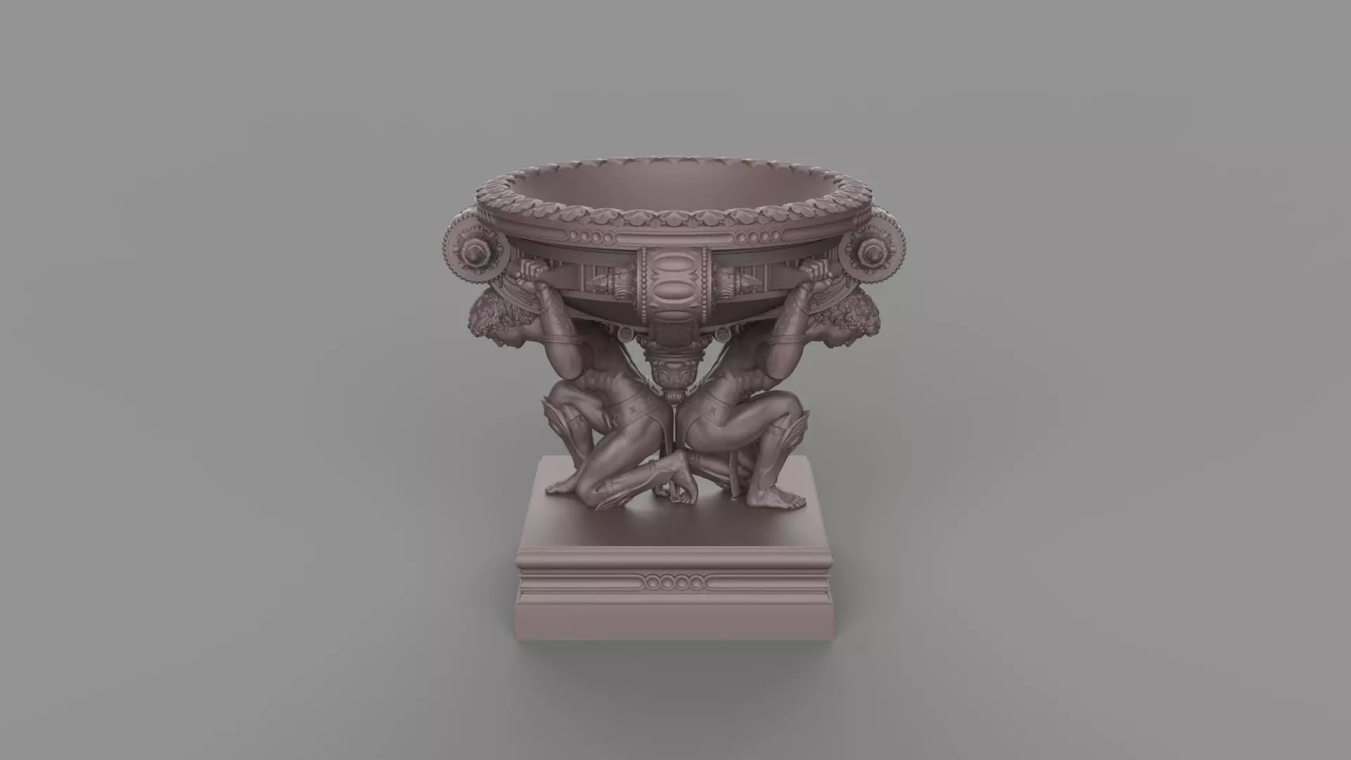 Classic vase for facade decoration Flowerpot 3D model_11