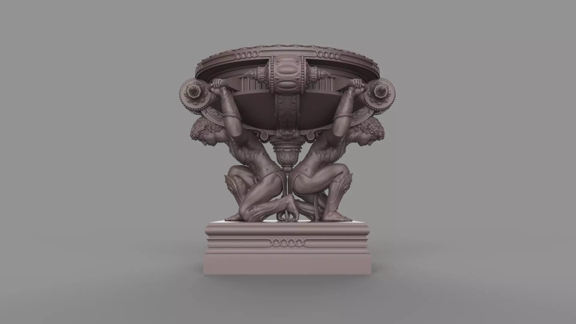 Classic vase for facade decoration Flowerpot 3D model_8