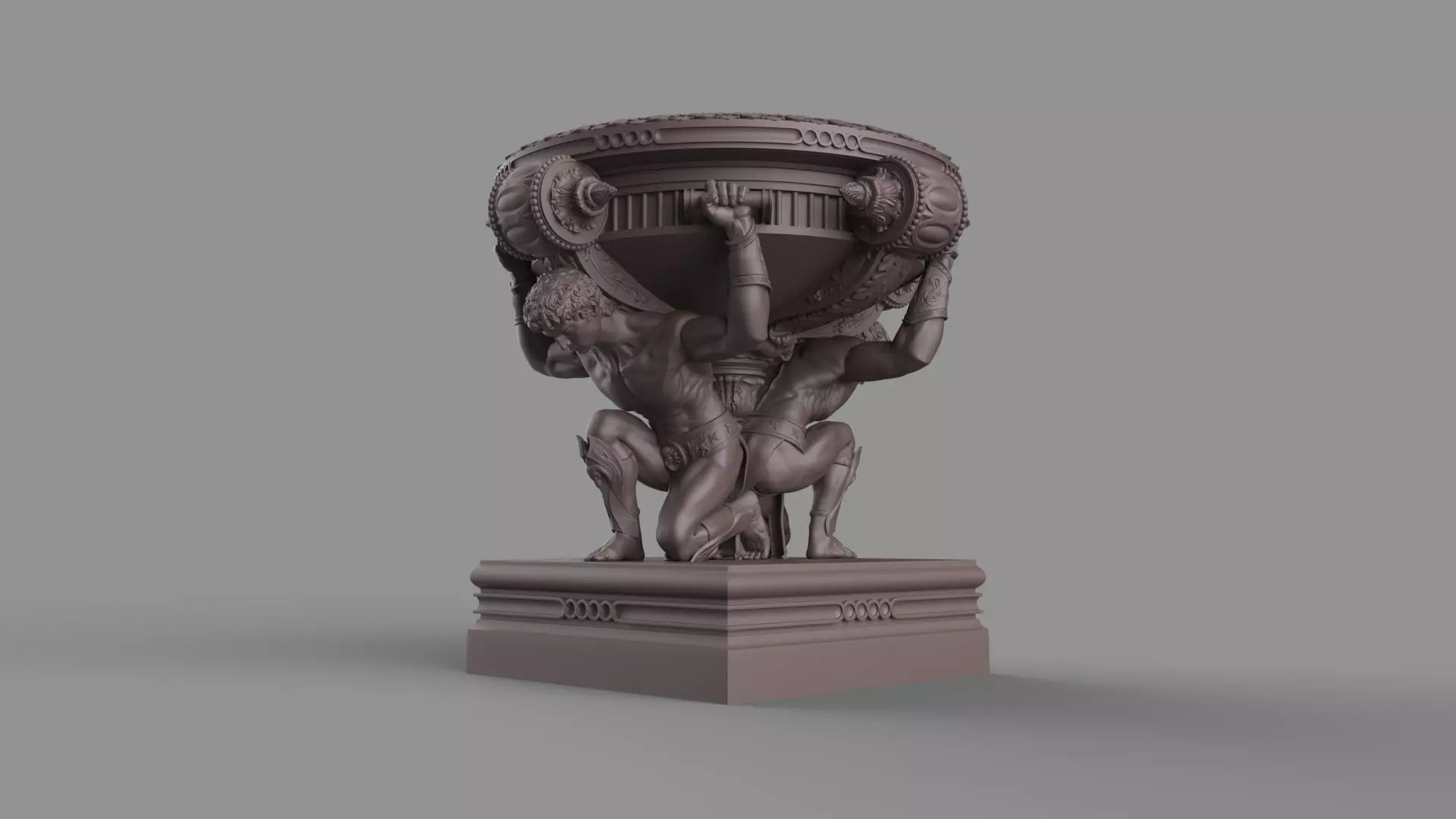 Classic vase for facade decoration Flowerpot 3D model_9