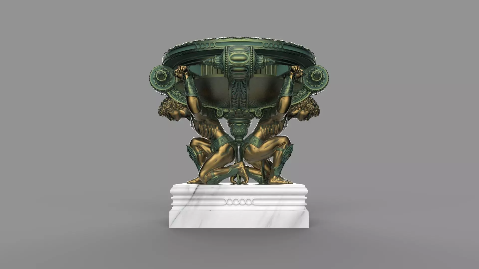 Classic vase for facade decoration Flowerpot 3D model_2