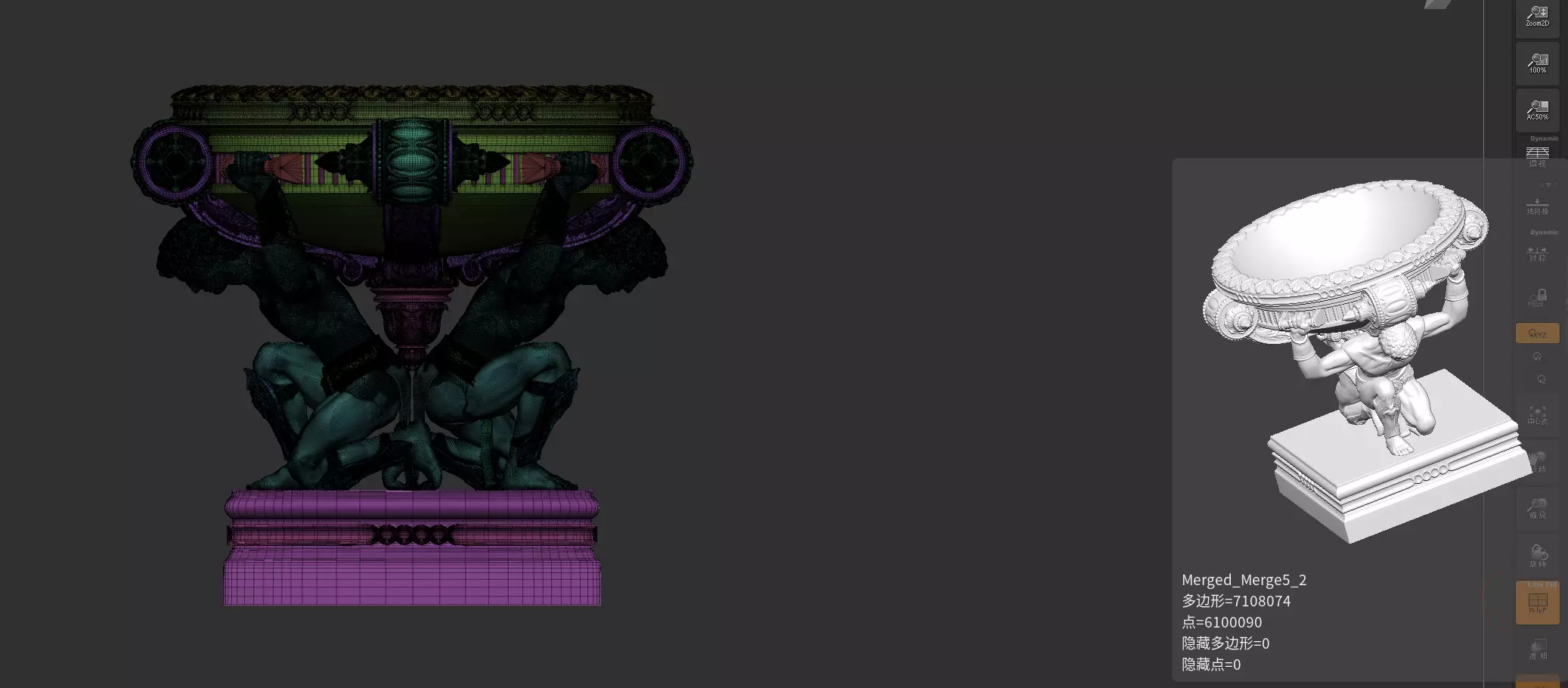 Classic vase for facade decoration Flowerpot 3D model_12