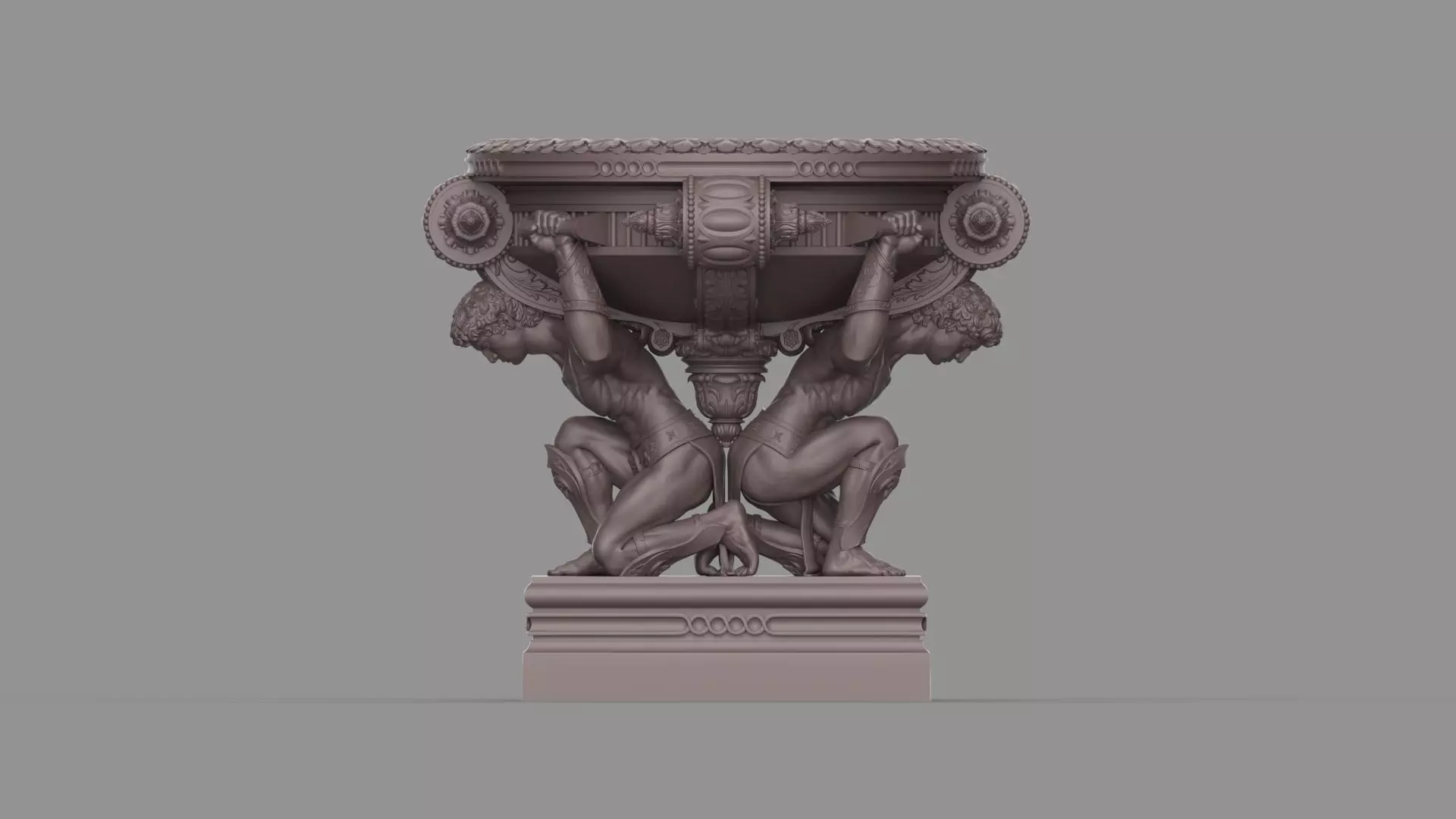 Classic vase for facade decoration Flowerpot 3D model_10