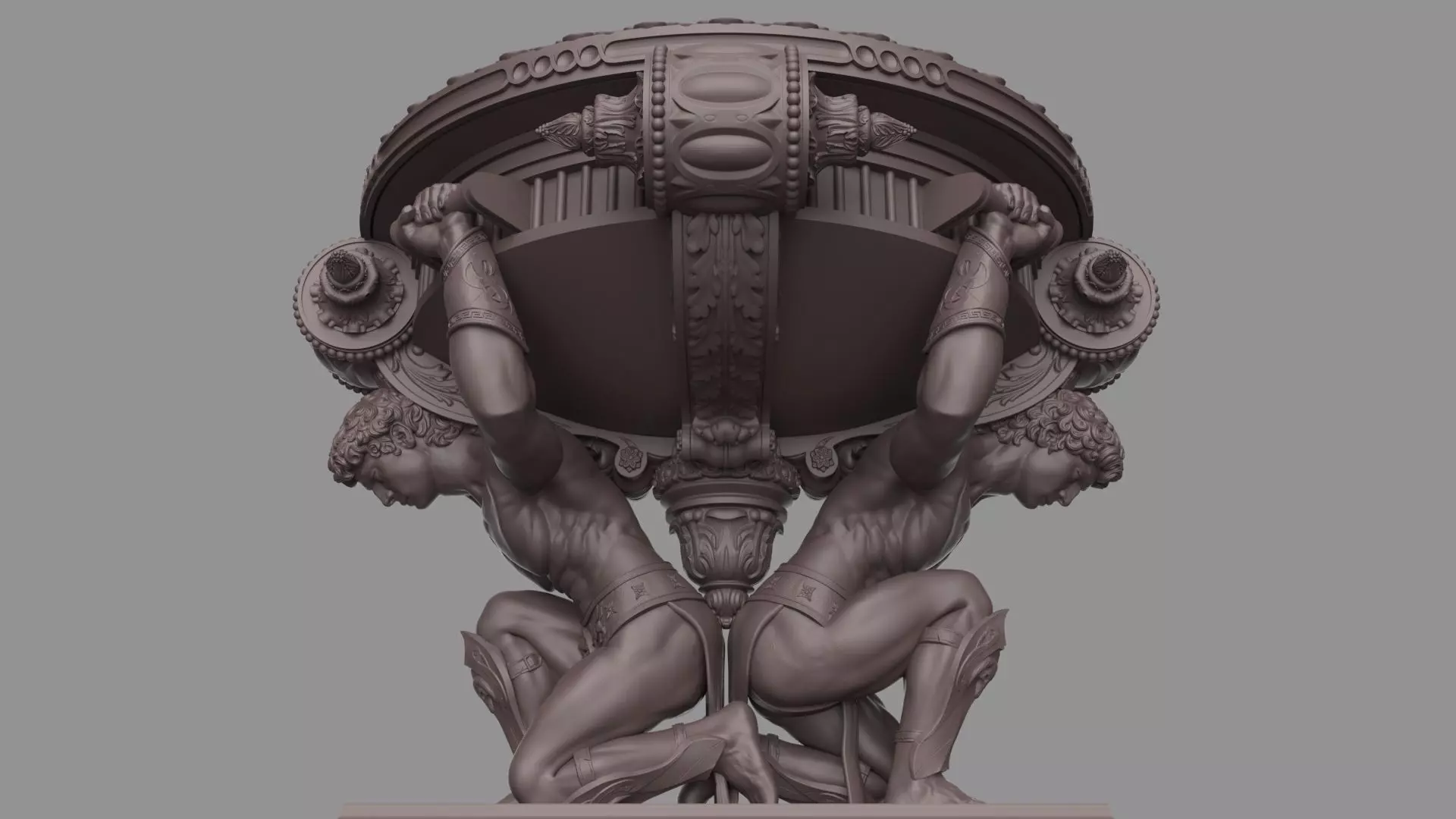 Classic vase for facade decoration Flowerpot 3D model_6