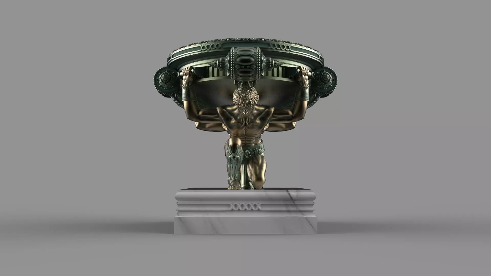 Classic vase for facade decoration Flowerpot 3D model_1