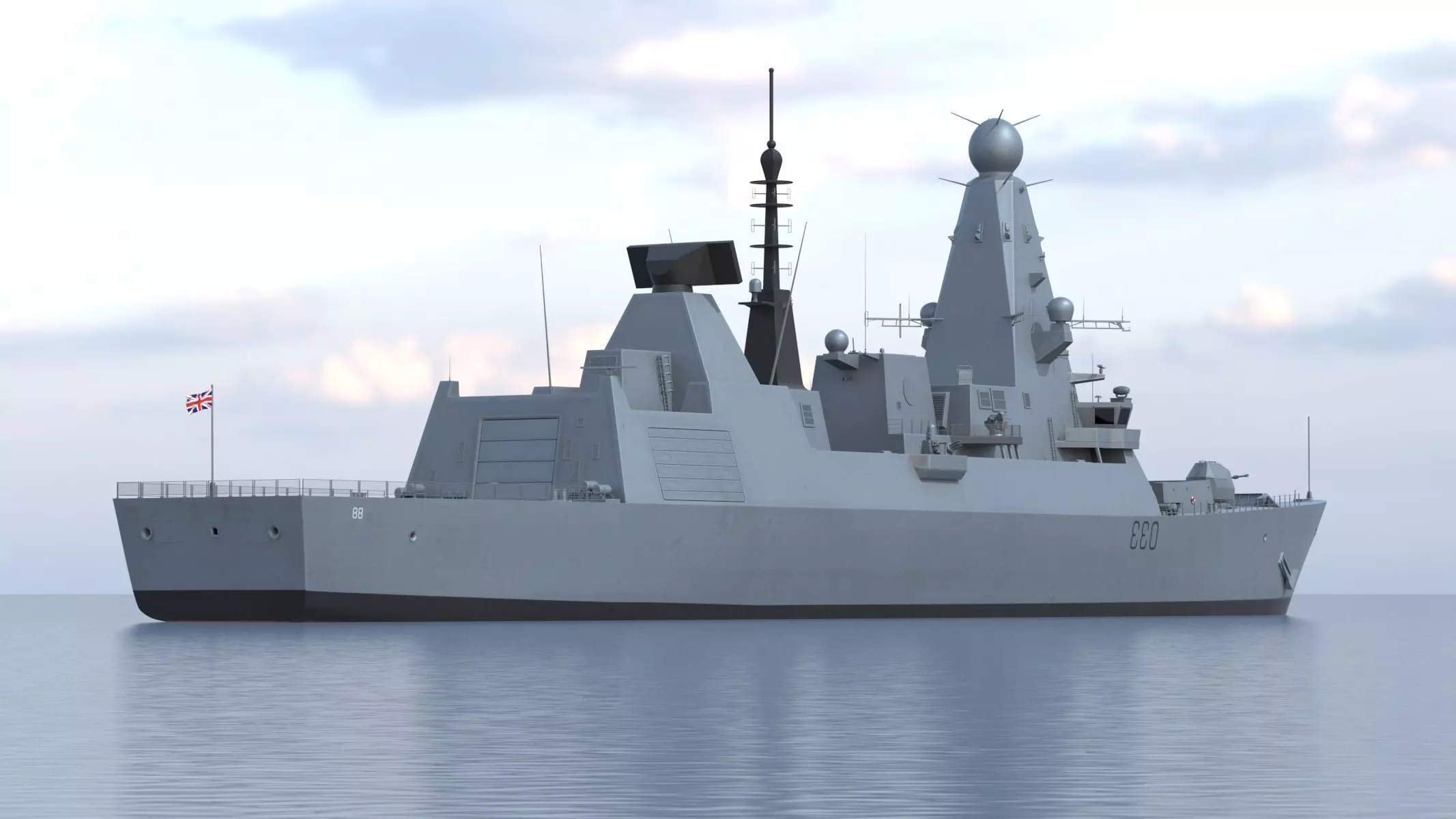 Type 45 Daring-Class Air-Defence Destroyer 3D model_4