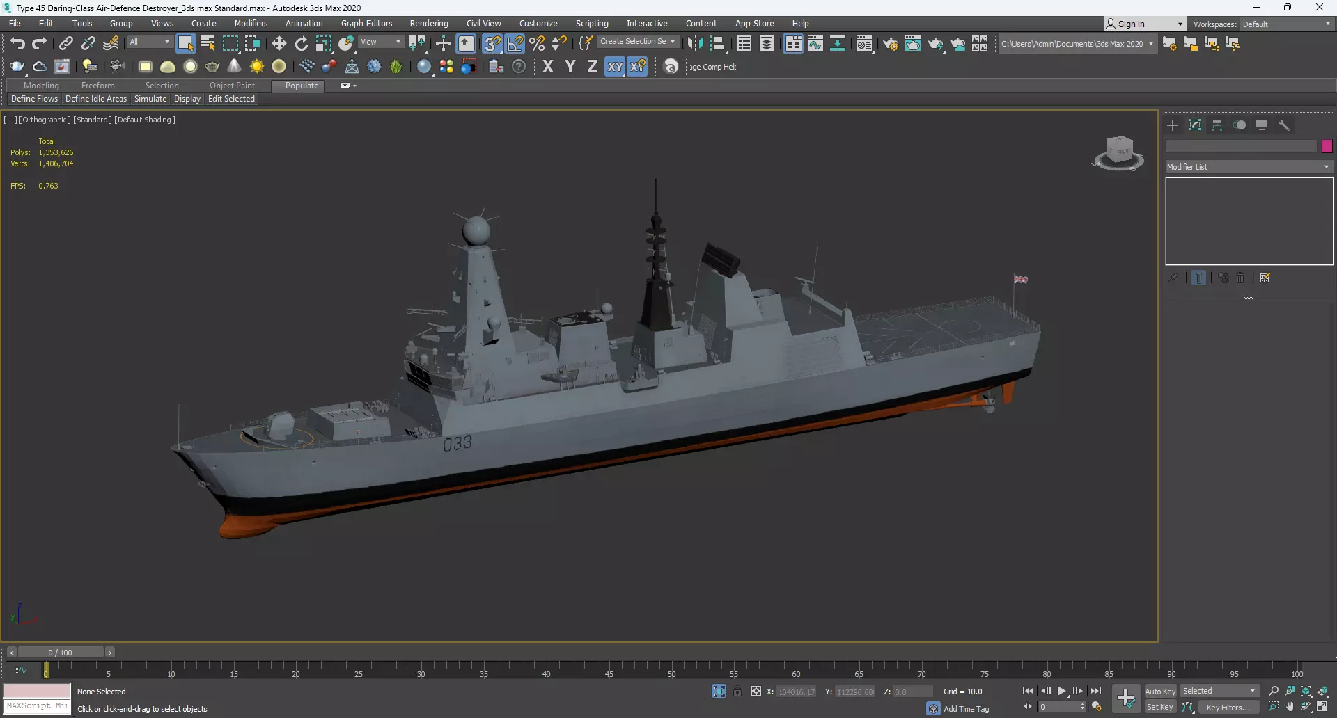 Type 45 Daring-Class Air-Defence Destroyer 3D model_9