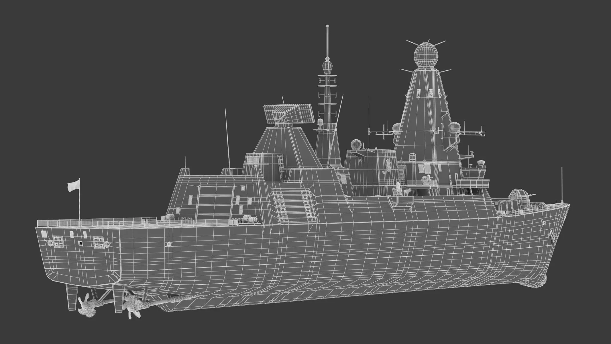 Type 45 Daring-Class Air-Defence Destroyer 3D model_17