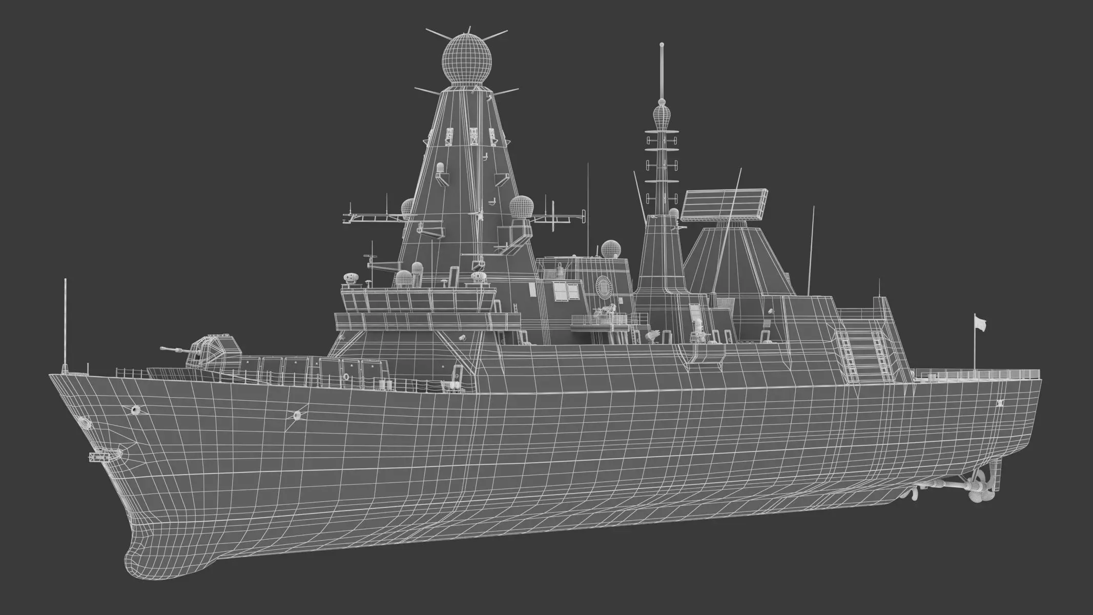 Type 45 Daring-Class Air-Defence Destroyer 3D model_1