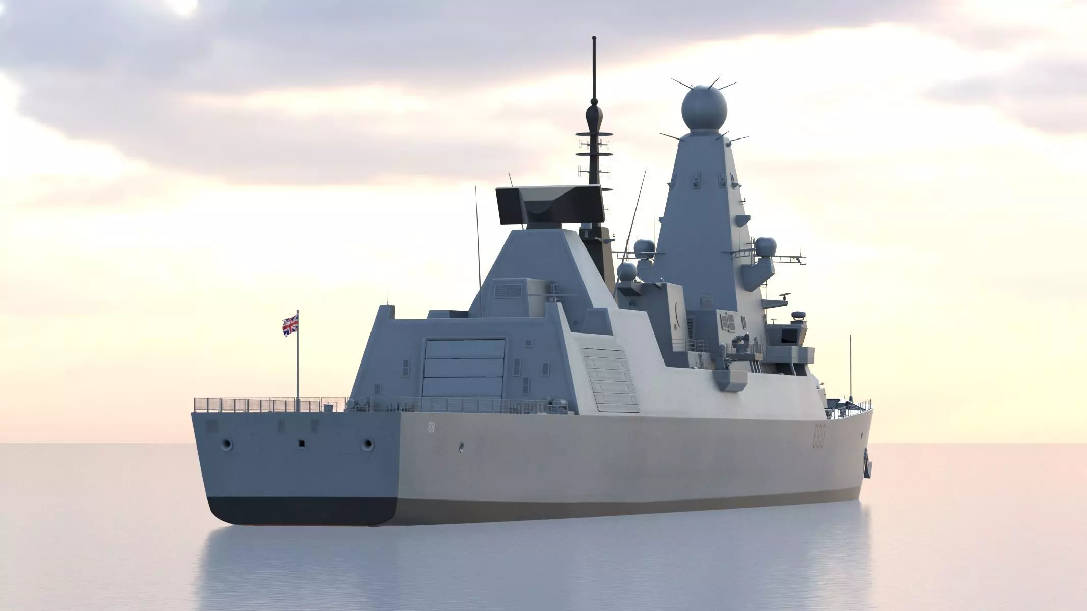 Type 45 Daring-Class Air-Defence Destroyer 3D model_7