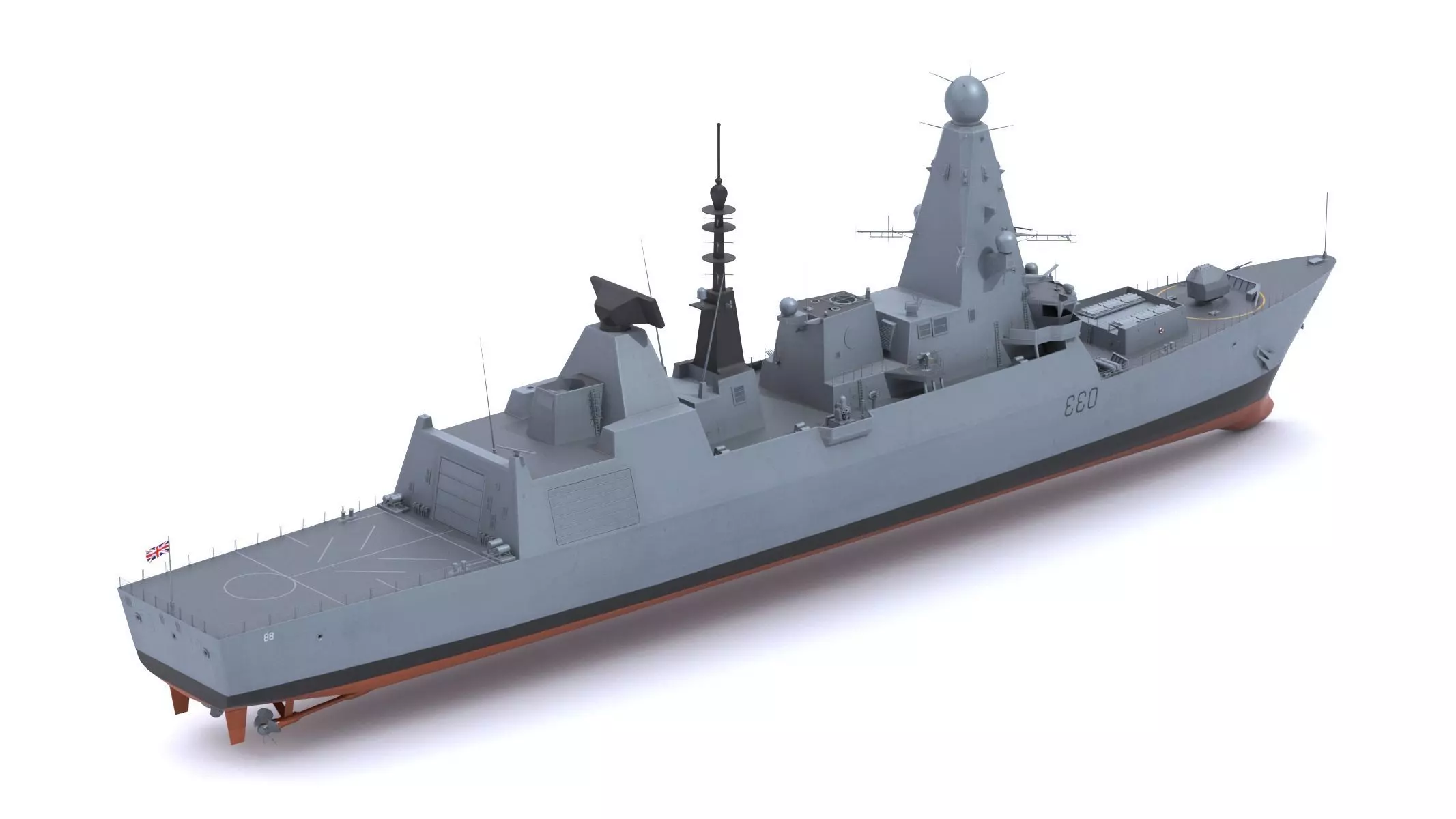 Type 45 Daring-Class Air-Defence Destroyer 3D model_15