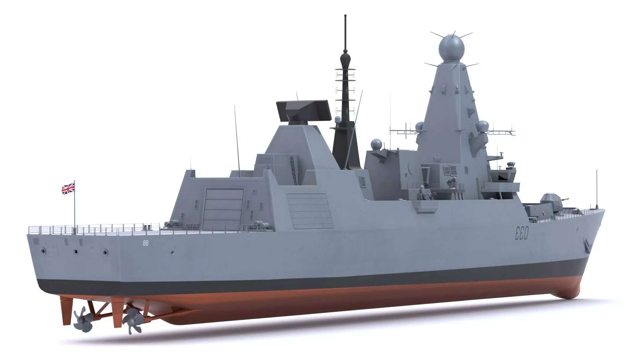 Type 45 Daring-Class Air-Defence Destroyer 3D model_3