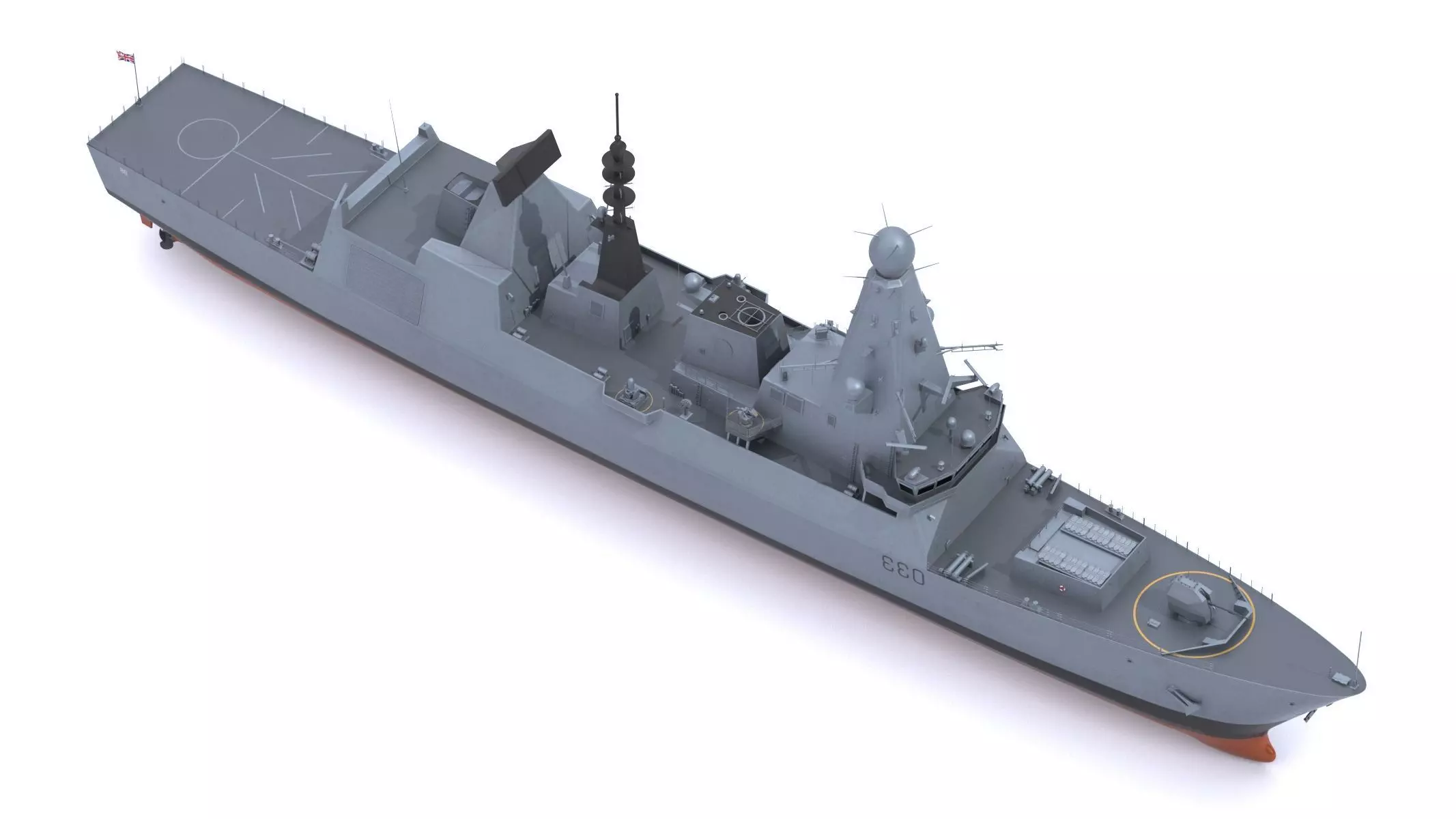 Type 45 Daring-Class Air-Defence Destroyer 3D model_13