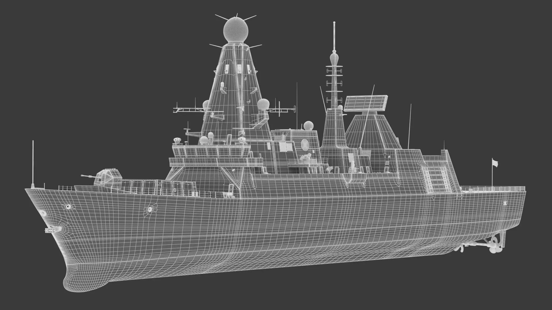 Type 45 Daring-Class Air-Defence Destroyer 3D model_2